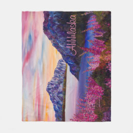 Cobertor De Velo Alaskan Cotton Candy Mountain Fleece Blanket