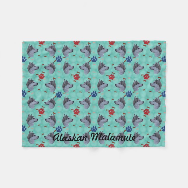 Cobertor De Velo Alaskan Malamute (Frente (Horizontal))
