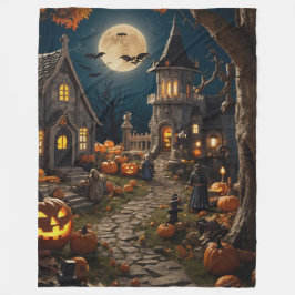 Cobertor De Velo Aldeia de Abóbora de Halloween