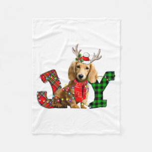 Cobertor De Velo Alegria Luzes de Natal Cachorro Dachshund de Cabel