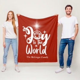 Cobertor De Velo Alegria Natal ao Mundo Vermelho e Branco