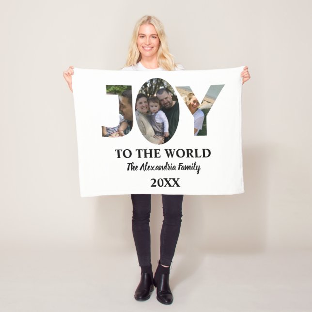 Cobertor De Velo Alegria personalizada de três imagens de colagem p (In Situ)