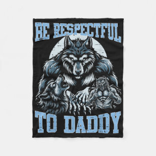 Cobertor De Velo Alfa Wolf Respeite O Pai Engraçado Meming