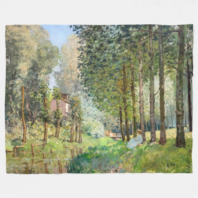 Cobertor De Velo Alfred Sisley - Descanse ao longo da Corrente (Frente (Horizontal))