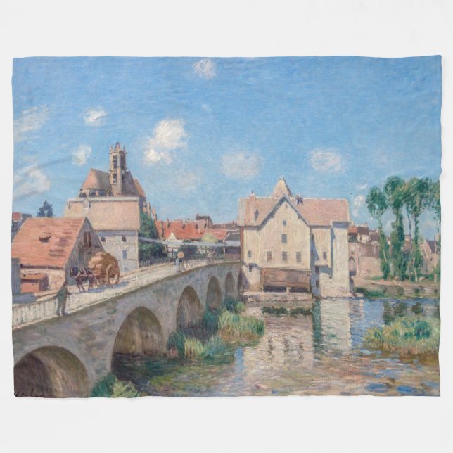 Cobertor De Velo Alfred Sisley trabalho de arte - Le Pont de Moret (Frente (Horizontal))