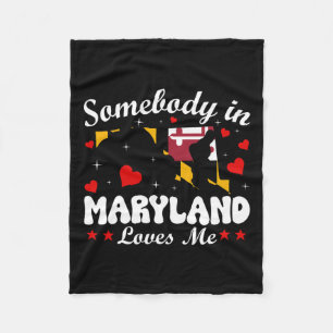 Cobertor De Velo Alguém Em Maryland Me Ama Um Engraçado Presente De