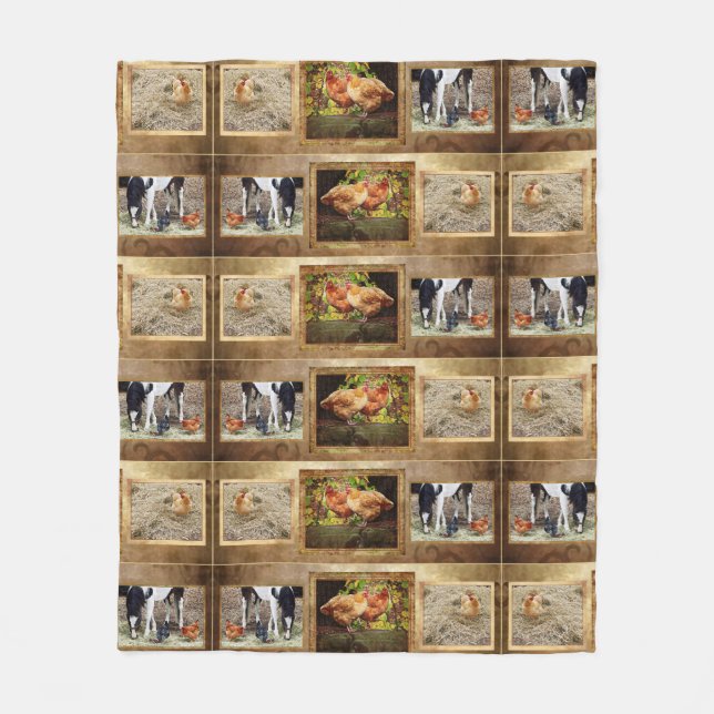 Cobertor De Velo Algumas galinhas e uma cobertura de cavalo (Frente)