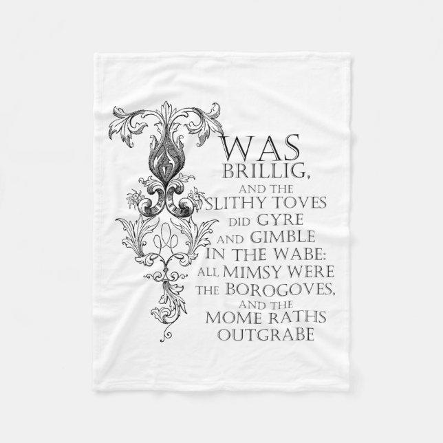 Cobertor De Velo Alice No País Das Maravilhas Jabberwocky Fleece Bl (Frente)