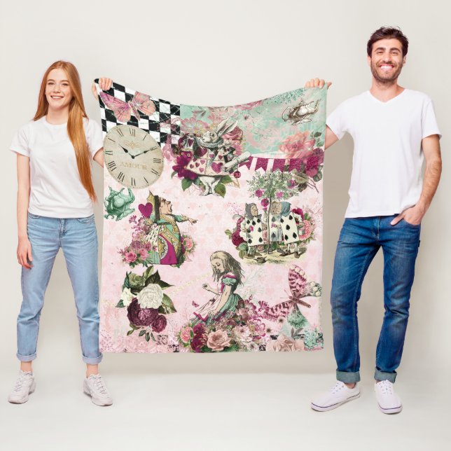 Cobertor De Velo Alice rosa elegante no País das Maravilhas (In Situ)