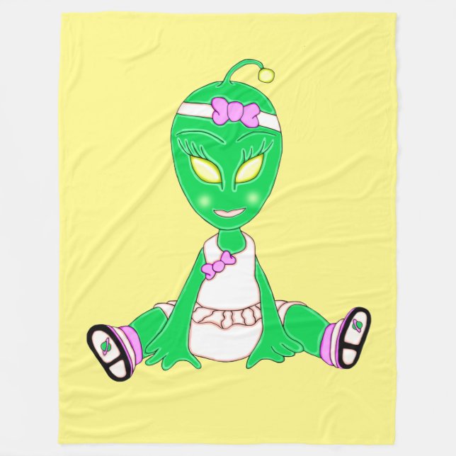 Cobertor De Velo Alienígena Baby Girl (Frente)
