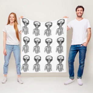Cobertor De Velo Alienígena cinza