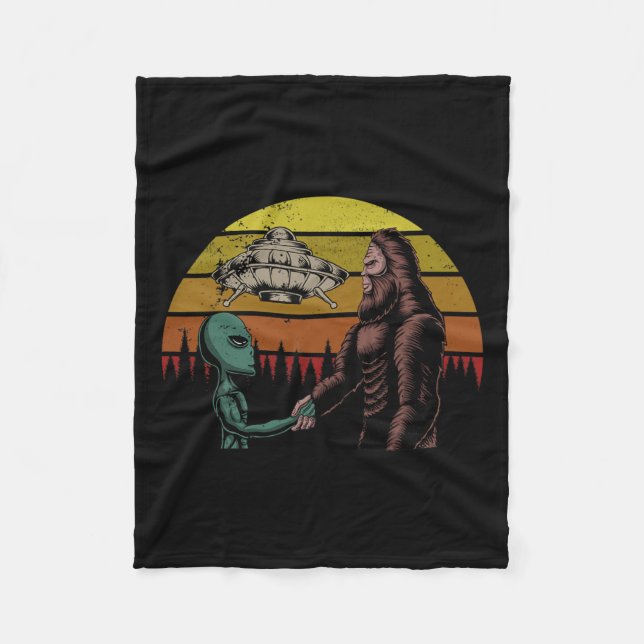 Cobertor De Velo Alienígena De Caça E Sasquatch Pé-Grande (Frente)