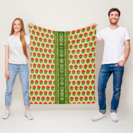 Cobertor De Velo Alienígena em Santa Hat Motif Seu Texto em Glifos