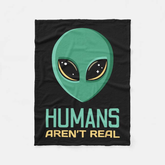 Cobertor De Velo Alienígena Engraçado Humanos não são muito bonitos (Frente)