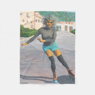 Cobertor De Velo Alienígena Roller Skating Fantasy Art Blanket