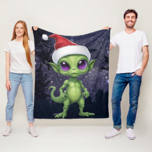 Cobertor De Velo Alienígena Santa Claus