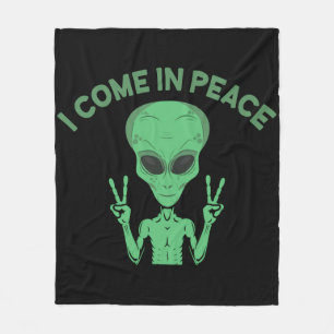 Cobertor De Velo Alienígena Verde Eu Vim Em Paz OVNI Extraterrestre