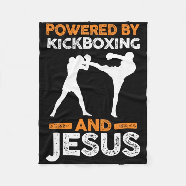 Cobertor De Velo Alimentado Por Kickboxing E Jesus (Frente)