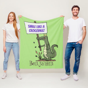 Cobertor De Velo Alinhamento crocodilo engraçado com desenhos anim