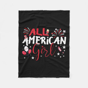 Cobertor De Velo All American Girl For Independence Day Girls Patri