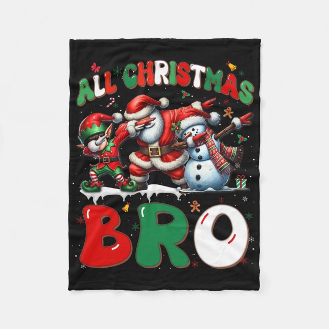 Cobertor De Velo All Christmas Bro Xmas Santa Elf Snowman Dabbing M (Frente)