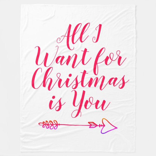 Cobertor De Velo All I want for Christmas is You custom Holiday (Frente)
