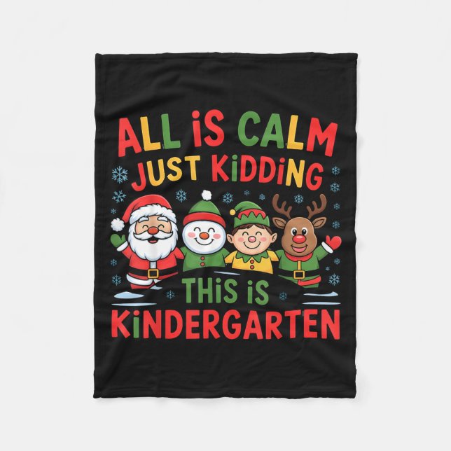Cobertor De Velo All Is Calm Funny Xmas Kindergarten Christmas Seas (Frente)