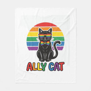 Cobertor De Velo Ally Cat Arco-íris Orgulho Camisa de Gato Vintage 