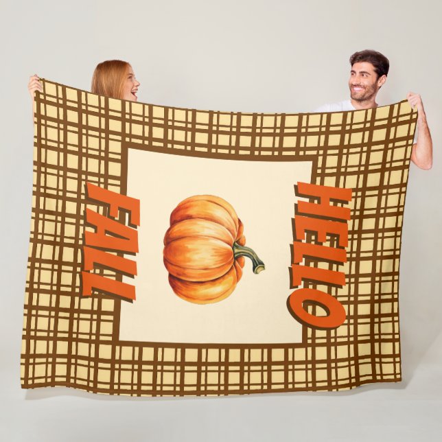 Cobertor De Velo Alô Fall- Nature Pumpkin Xadrez Cozy Autumn (In Situ)