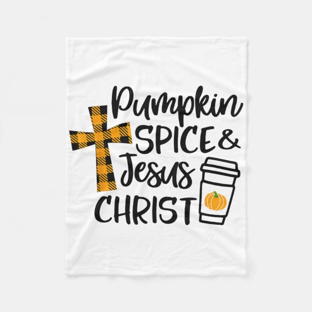 Cobertor De Velo Alô, Pumpkin Fall Spice E Jesus Cristo Fall Chr (Frente)