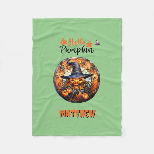 Cobertor De Velo Alô Scary Hallowe'en Pumpkin (Frente)