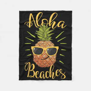 Cobertor De Velo Aloha Beaches Hawaii Pineapple Sungles Viagem Tee1
