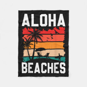 Cobertor De Velo Aloha Beaches Retro Beach Vacation Summer Cote Wo