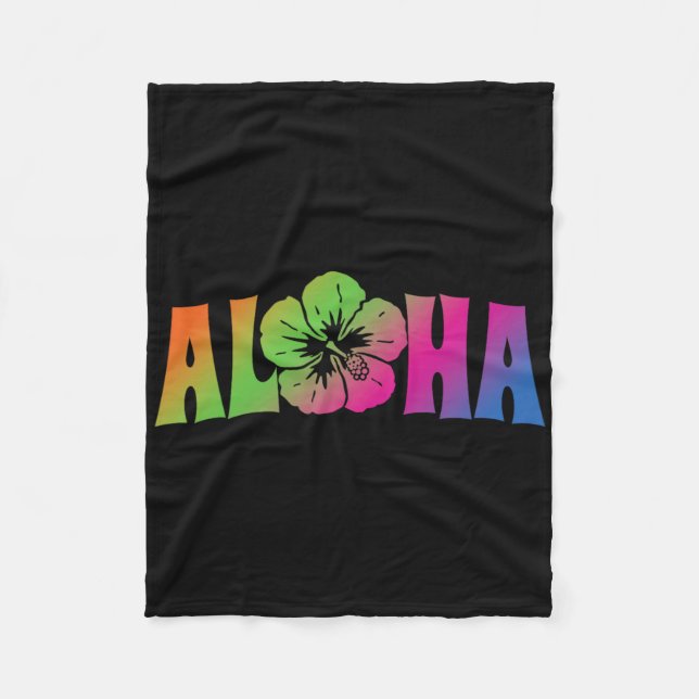 Cobertor De Velo Aloha Hawaii Trip Summer Vacation Women Girls Beac (Frente)