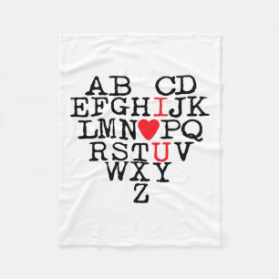 Cobertor De Velo Alphabet Abc I Te Amo T Shirt Dia de os namorados