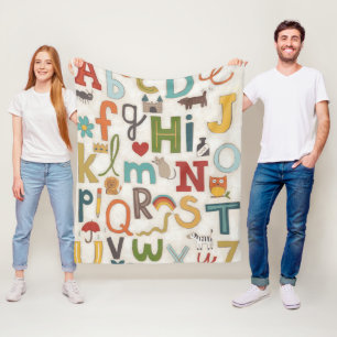 Cobertor De Velo Alphabet Soup