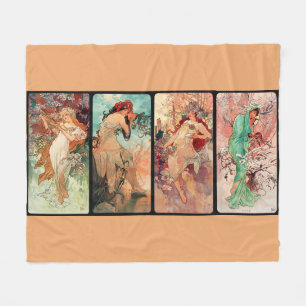 Cobertor De Velo Alphonse Mucha, As Quatro Estações (1896)