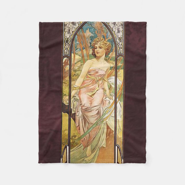 Cobertor De Velo Alphonse Mucha, Awakening da Manhã (Frente)