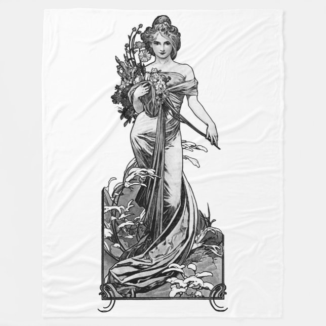 Cobertor De Velo Alphonse Mucha Broken Blossoms (Frente)
