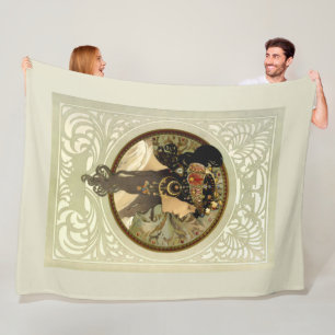 Cobertor De Velo Alphonse Mucha - Cabeças Bizantinas Morena