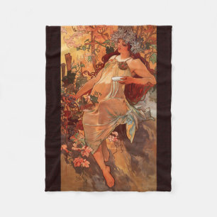 Cobertor De Velo Alphonse Mucha, Quatro Estações, Outono