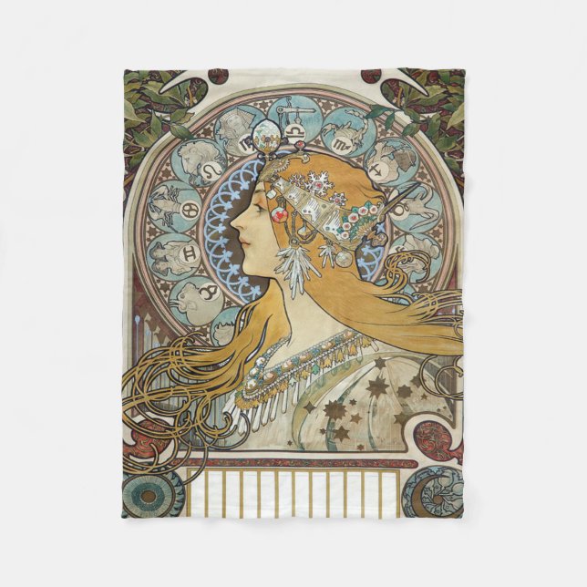 Cobertor De Velo Alphonse Mucha Zodiac Restored (Frente)