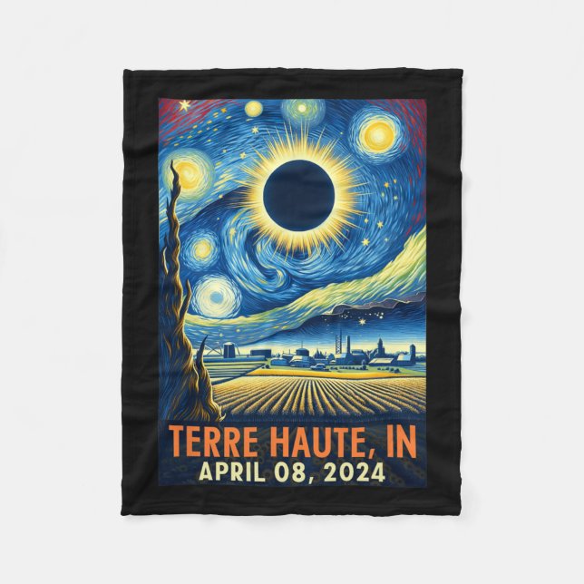 Cobertor De Velo Alta Indiana Total Eclipse Solar 2024 Starry Nigh (Frente)