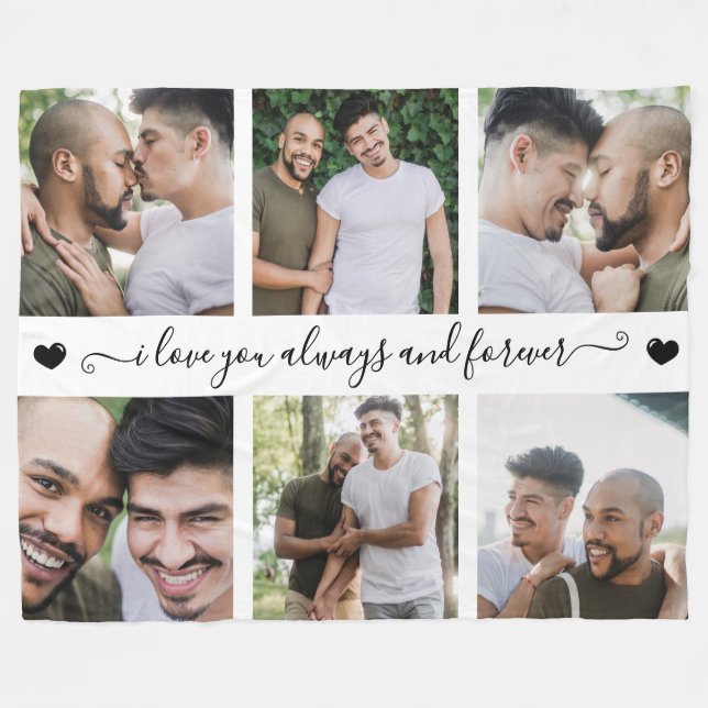 Cobertor De Velo Always & Forever Modern 6 Photo Collage (Frente (Horizontal))
