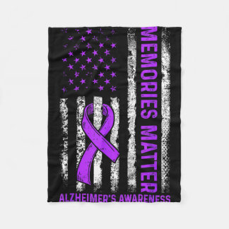 Cobertor De Velo Alzheimer's awareness fight american usa flag