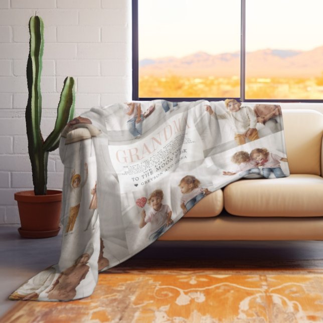 Cobertor De Velo Ama Sua Avó | Colagem de Fotografias de Mensagens  (Criador carregado)