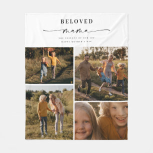 Cobertor De Velo Amada Mãe Feliz Colagem de Fotos de Dia de as mães