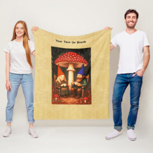 Cobertor De Velo Amanita Mushroom e Gnomos