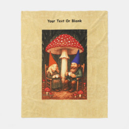 Cobertor De Velo Amanita Mushroom e Gnomos