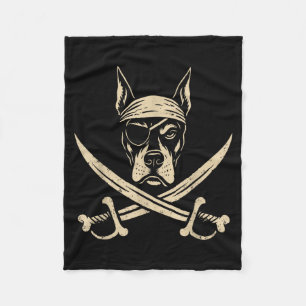 Cobertor De Velo Amante de Cachorro Doberman Pirata Vintage Dobie O
